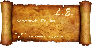 Locsmándi Erika névjegykártya